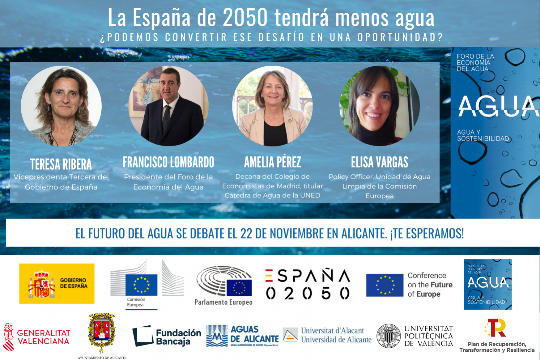 El futuro del agua se debate el 22 de noviembre en alicante. ¡Te esperamos!